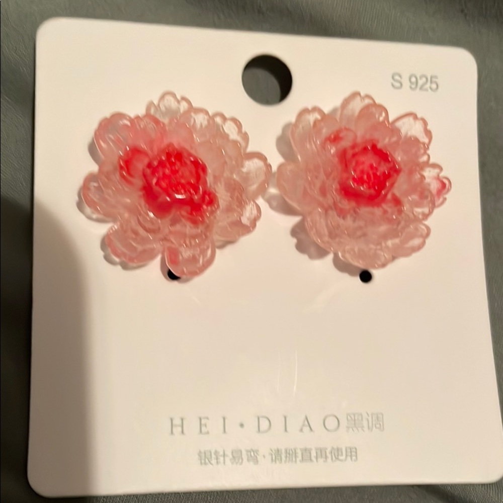 Pink Floral Earrings